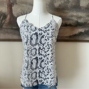 J. Crew Black and White Snake Print Camisole